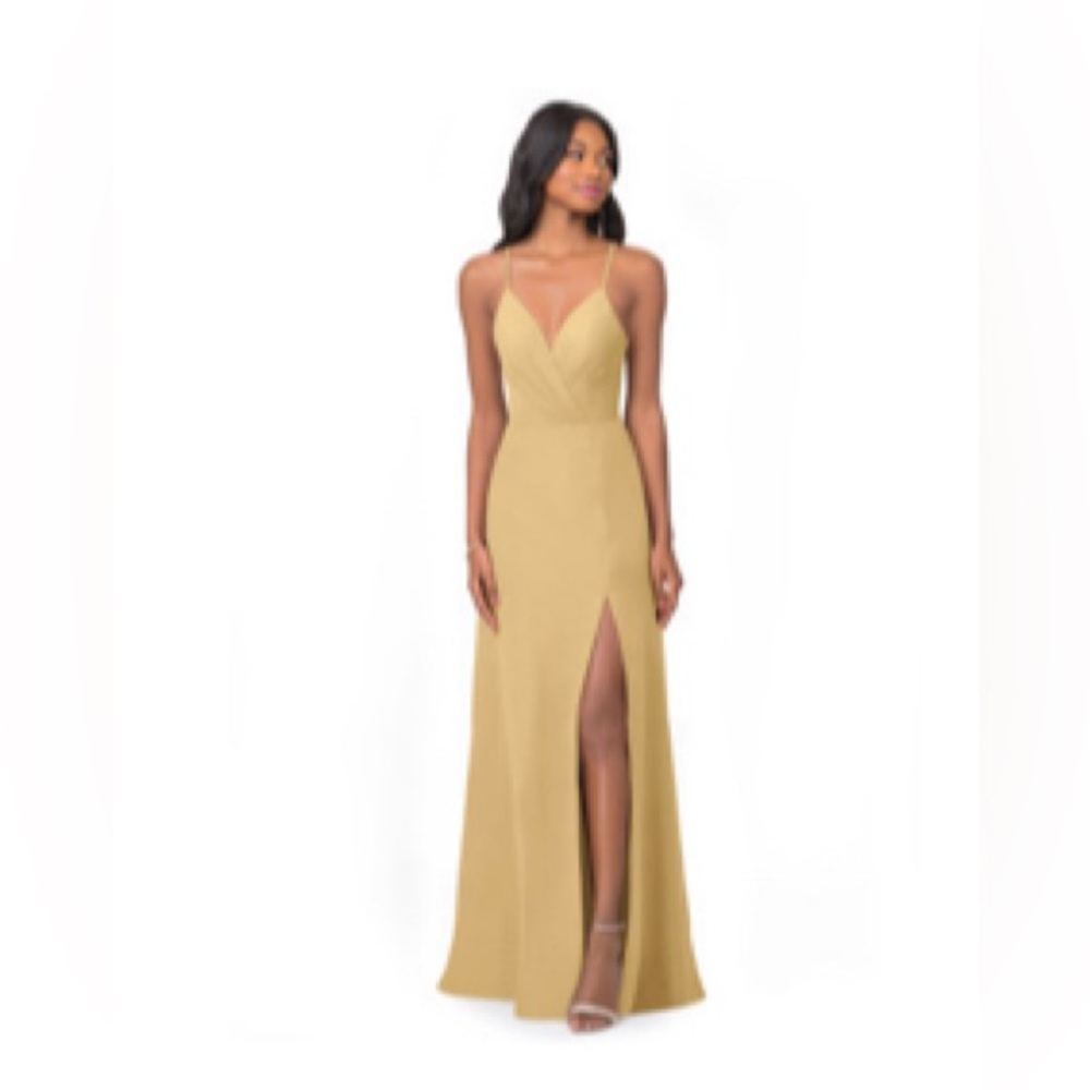 Azazie Everleigh used Gold dress- custom size